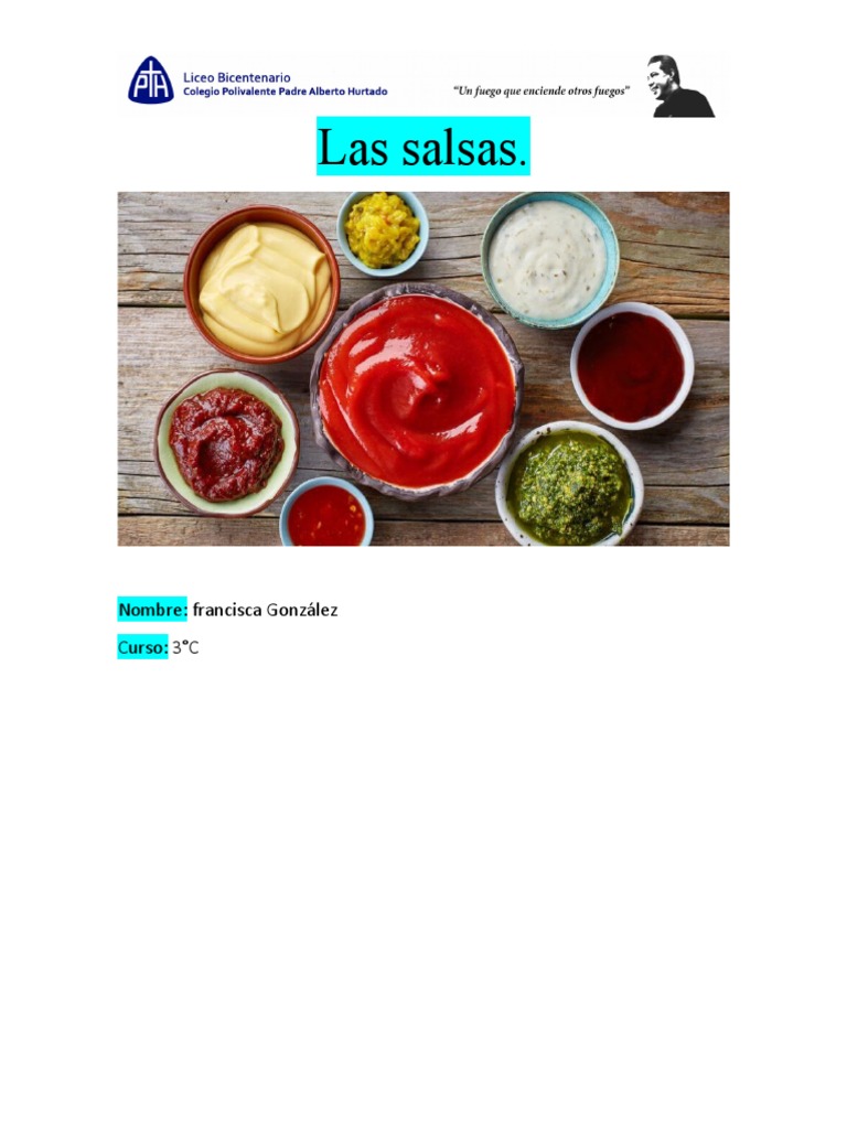 Las Salsas Trabajo | PDF | Salsa | Cocina francés