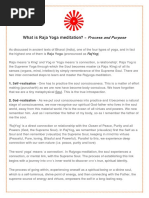 What Is Raja Yoga Meditation?: Process and Purpose