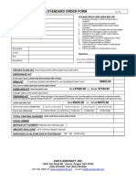 Rv-8/8A Standard Order Form: Please Read and Sign Below