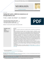 Neurología: Calidad Del Sue No y Déficit de Memoria en El Envejecimiento Sano