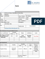 Application Form: Personal Data