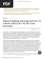 Ashbury Railway Carriage V Riche Case Summary