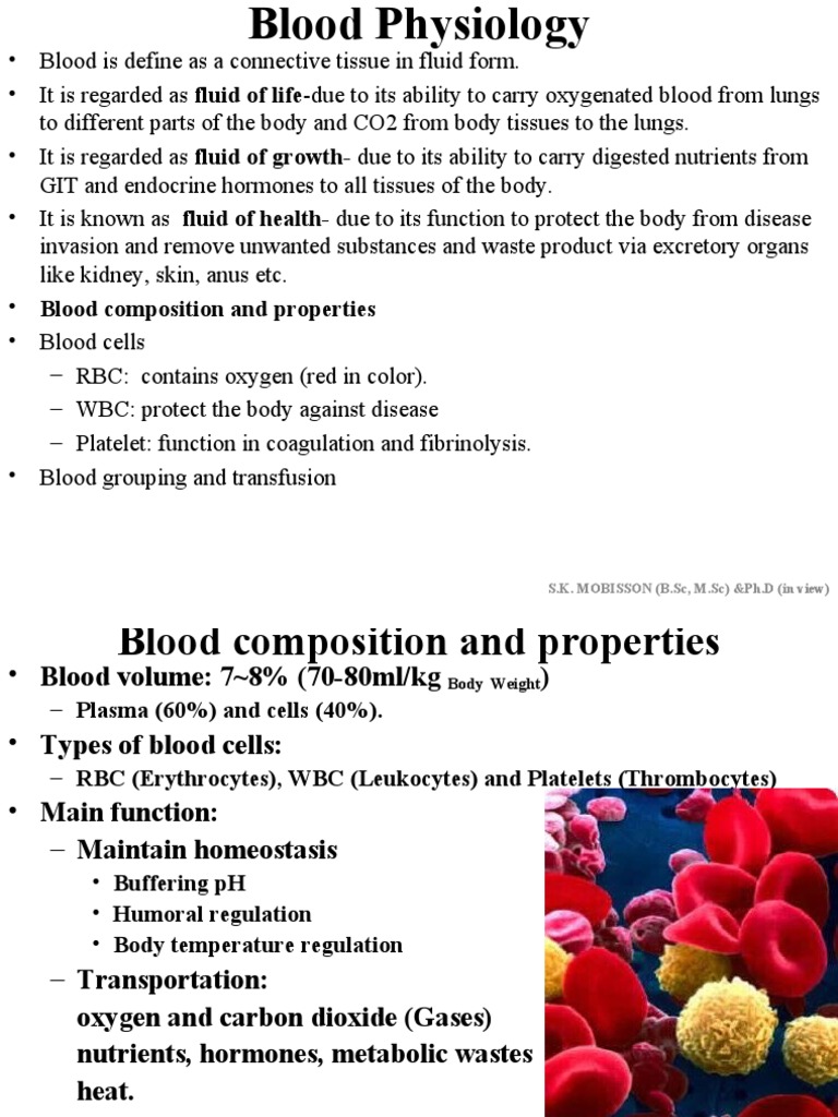 Blood Physiology Overview | PDF | Blood Type | Coagulation