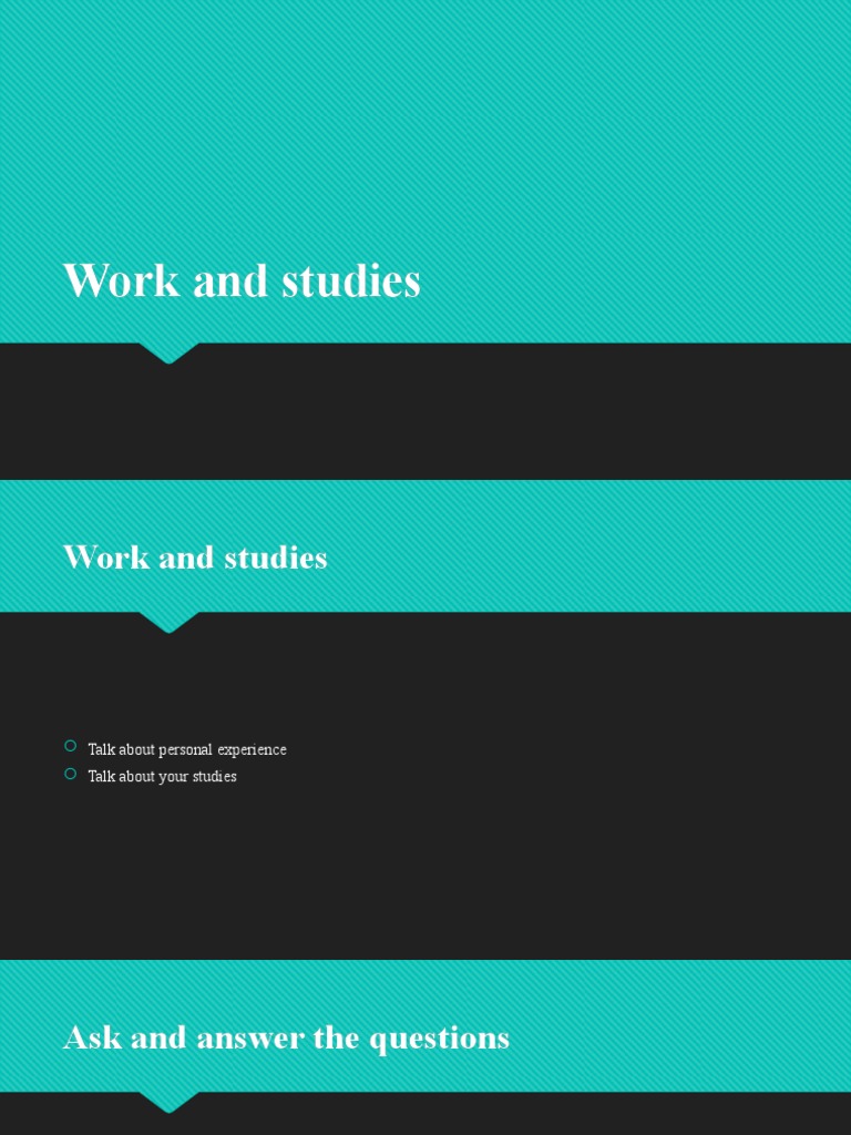 Work and Study Experiences Overview | PDF