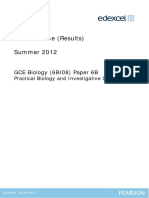 Mark Scheme (Results) Summer 2012: GCE Biology (6BI08) Paper 6B