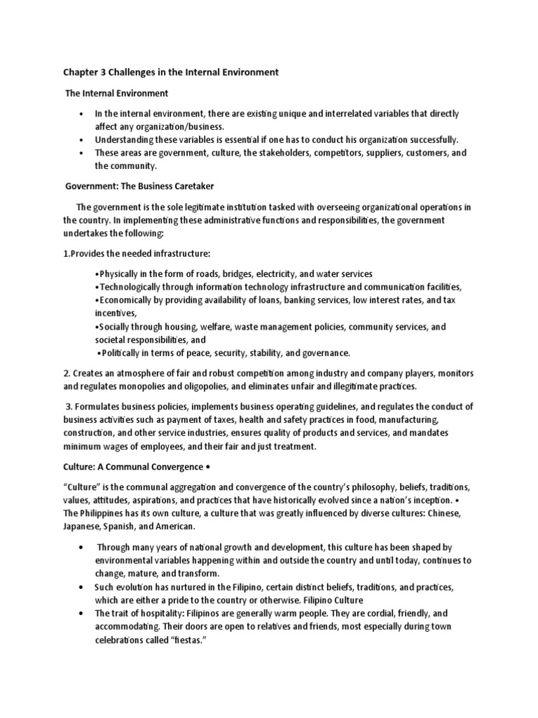 Internal Challenges in Business Environment | PDF | Competition ...