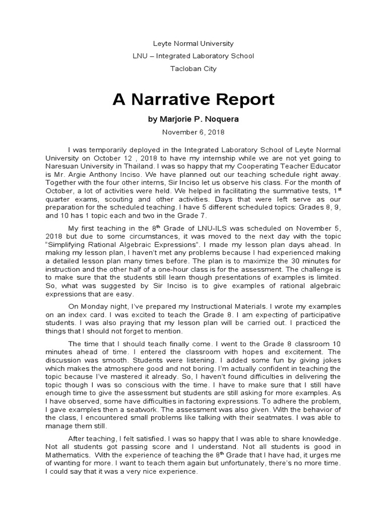 Internship Experience at LNU-ILS | PDF | Lesson Plan | Applied Psychology