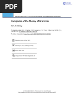 Categories of The Theory of Grammar