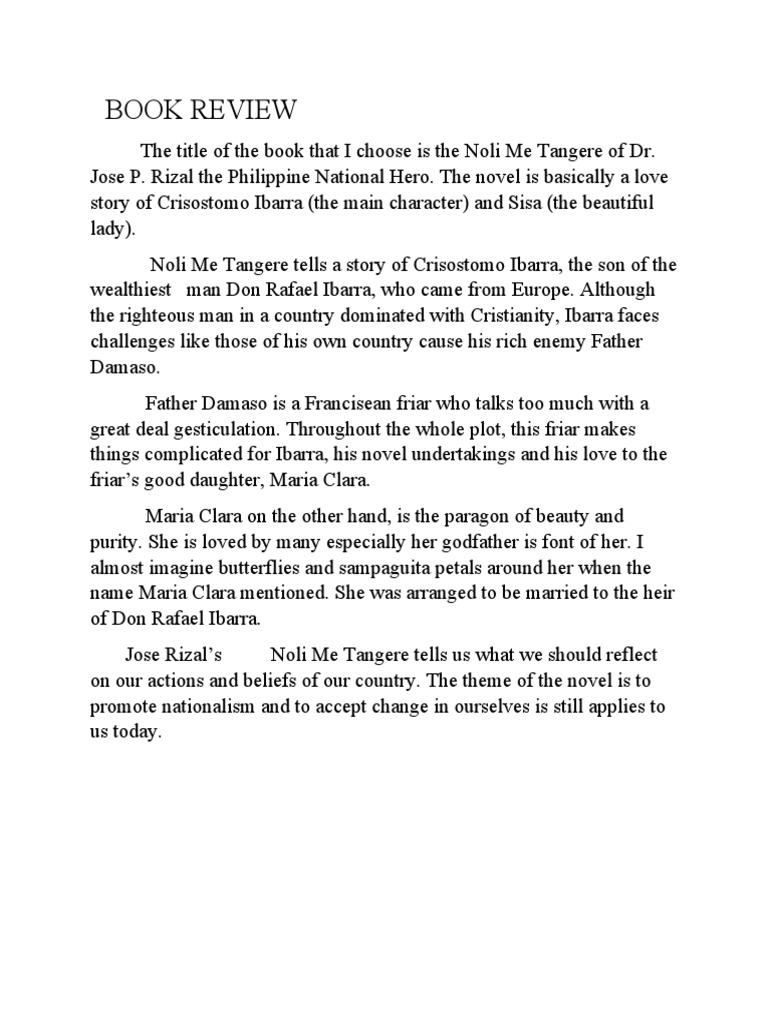 Noli Me Tangere: A Book Review | PDF | Classics | General Fiction