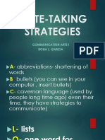 Note Taking Strategies