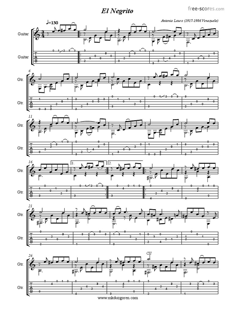 Free Scores - Com) Antonio Lauro El Negrito 4136 | PDF
