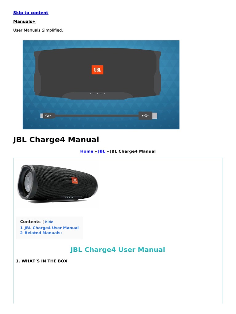 JBL Charge4 Manual | PDF