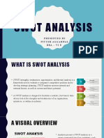 Swot Analysis: Presented by Piyush Aggarwal Bba - Vi E