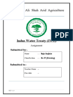 Pir Mehar Ali Shah Arid Agriculture University: Indus Water Treaty (IWT)