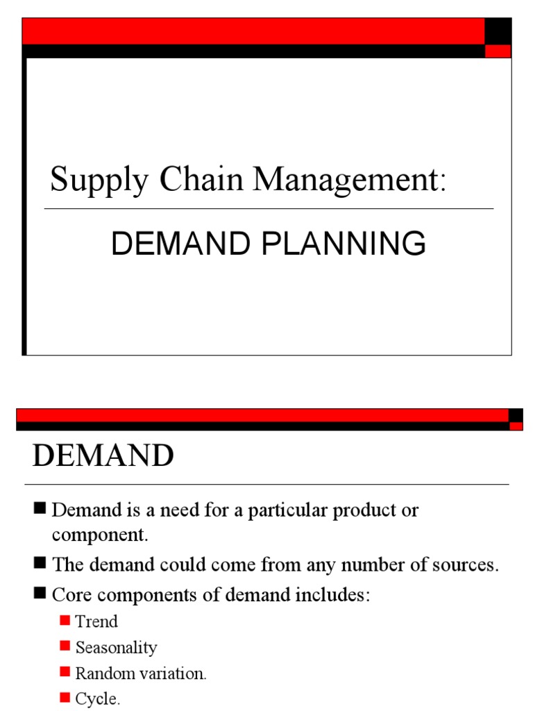 Supply Chain Management Demand Planning PDF Moving Average