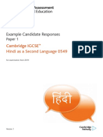 Example Candidate Responses: Cambridge IGCSE Hindi As A Second Language 0549