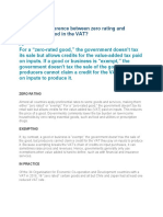 Difference Between Zero Rating and Exempting A Good in The VAT