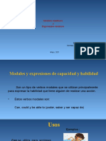 Modales y expresiones para capacidad, posibilidad, sugerencia, obligación y promesa