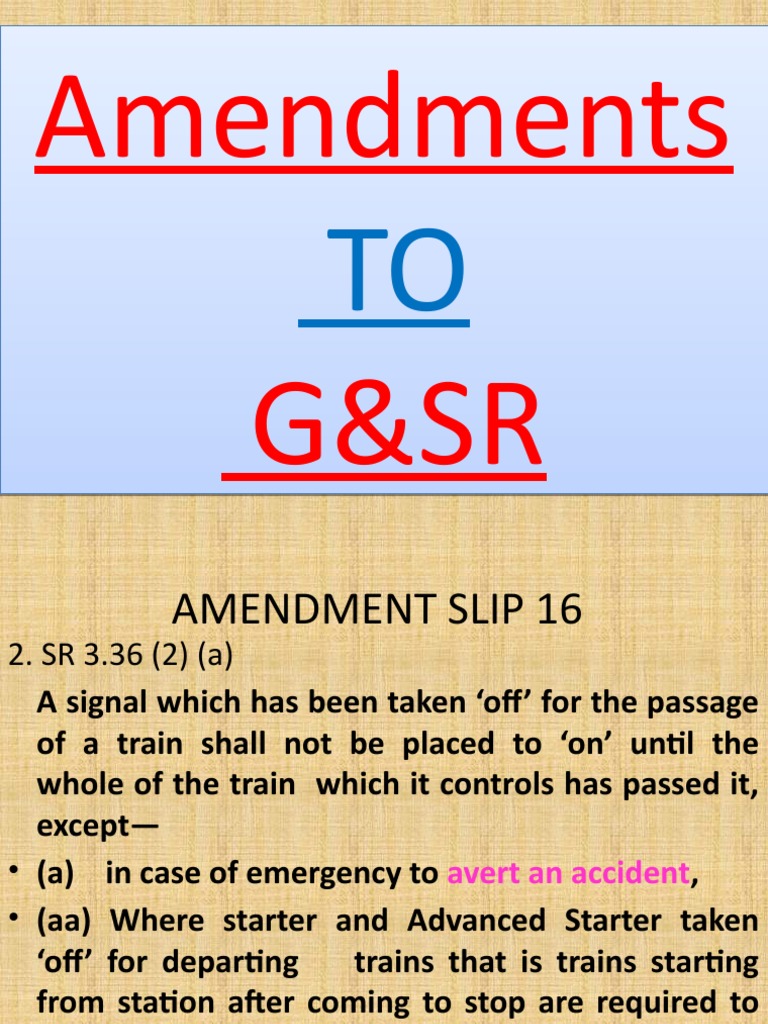G&SR Amendment Slips 16 To 37 | PDF | Locomotives | Land Transport