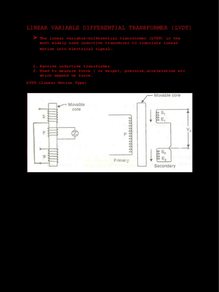 Linear Variable Differential Transformer (LVDT) | PDF | Transformer ...