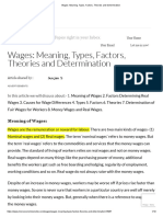 Wages - Meaning Types Factors Theories and Determination
