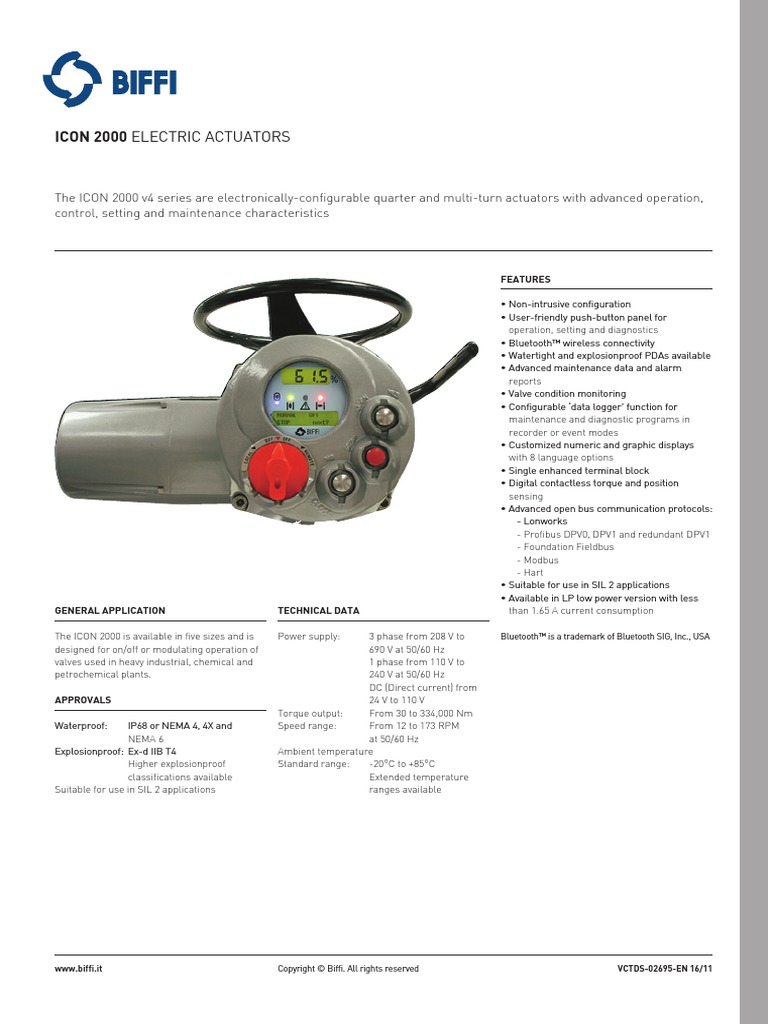 Icon 2000 Electric Actuators Metric English en Us 2378990 | PDF ...