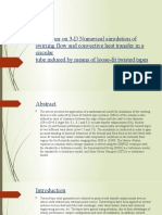 3-D Numerical simulation of swirling flow and convective heat transfer