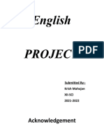 English Project: Acknowledgement