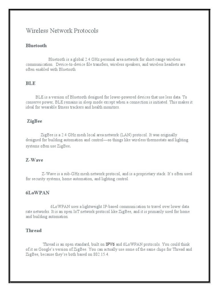 Wireless Network Protocols | PDF | Computer Network | 4 G