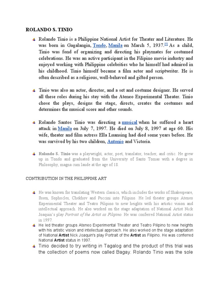 Rolando S. Tinio: Tondo Manila | PDF | Philippines | Poetry