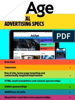 2019 DIGITAL Advertising Specs: Takeovers Run of Site, Home Page Targeting and Contextually Targeted Impressions