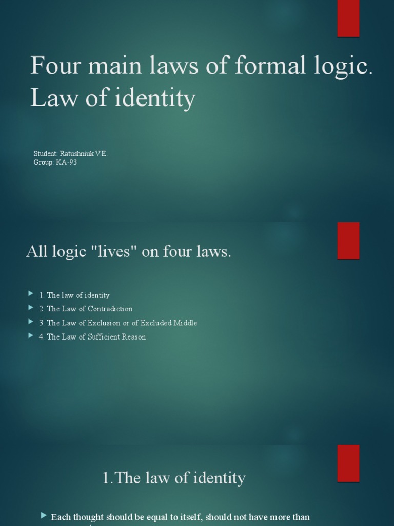 Four Laws of Formal Logic Explained | PDF