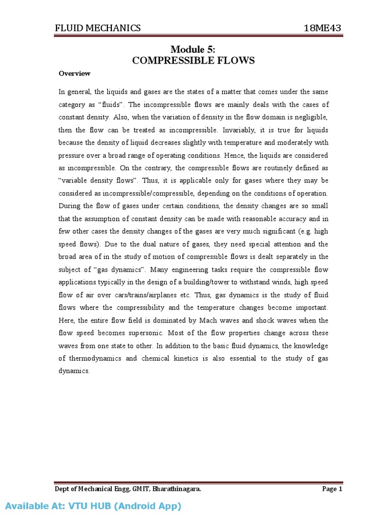 Compressible Flow Mechanics Overview | PDF | Shock Wave | Fluid Dynamics