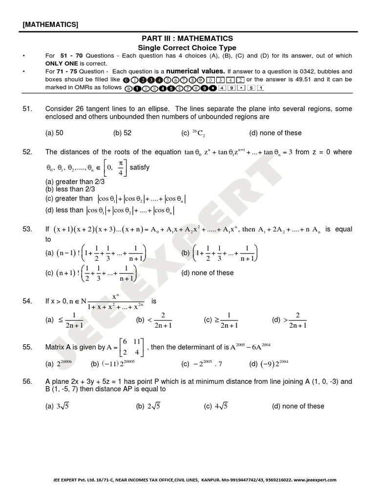 Mathematics Part III Exam Questions | PDF | Algebra | Mathematical Concepts