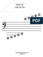 Staff With Ledger Line Notes Bass Clef