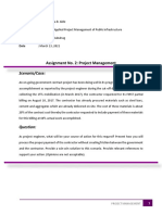 Assignment No. 2: Project Management: Scenario/Case