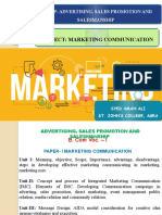 Subject: Marketing Communication Subject: Marketing Communication