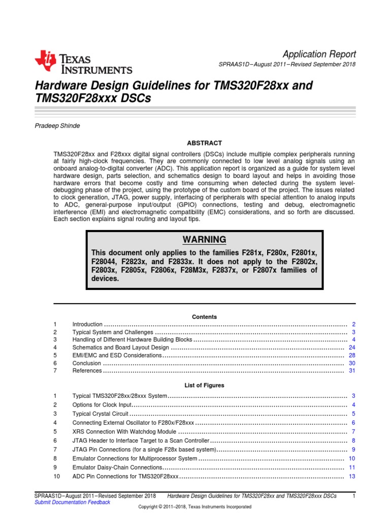 Hardware Design Guidelines For TMS320F28xx and TMS320F28xxx DSCs PDF