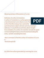 Plotting of Surface of Revolution of Curves. Through Commands - NB