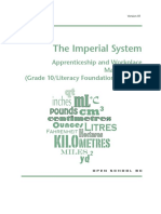 The Imperial System: Apprenticeship and Workplace Mathematics (Grade 10/literacy Foundations Level 7)