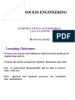 Bioprocess Engineering: Introduction To Engineering Calculations