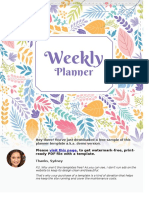 Weekly Planner Floral Style