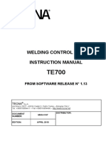 Welding Control Unit Instruction Manual: From Software Release #1.13