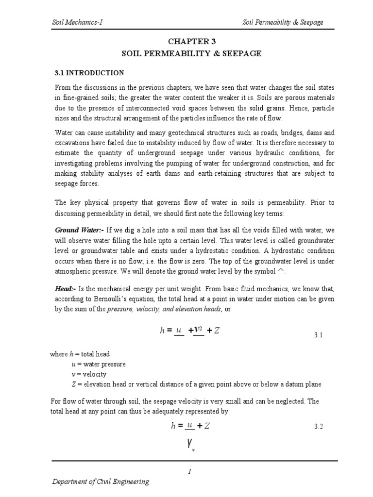 Soil Permeability and Seepage Analysis | PDF | Soil Mechanics | Fluid ...