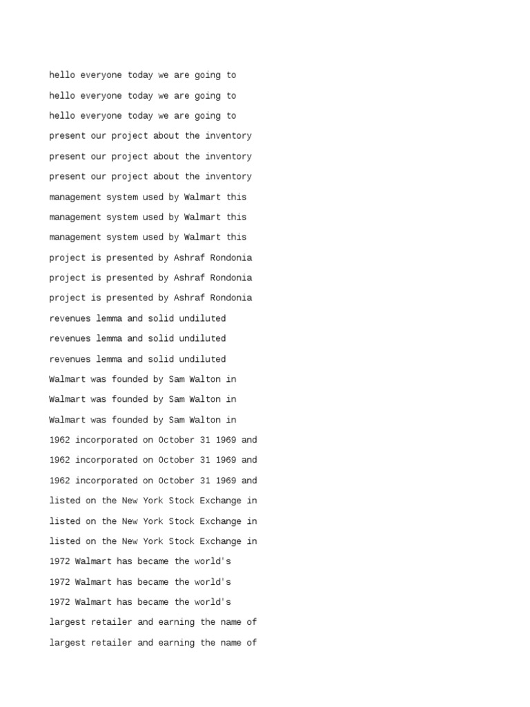 Wal-Mart Inventory Management (Pom) - English (Auto | PDF | Supply ...