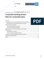 Assessment Criteria AC1.1-1.2 Corporate Banking Stream Role of A Corporate Bank