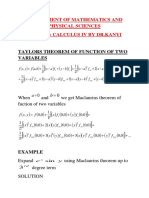 Department of Mathematics and Physical Sciences Sma 2220: Calculus Iv by DR - Kanyi