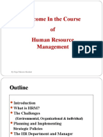Welcome in The Course of Human Resource Management: by Raja Faheem Shoukat