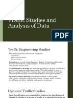 Traffic Studies and Analysis of Speed Data