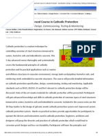 An Advanced Course in Cathodic Protec On: - Specifica On, Design, Commissioning, Tes NG & Monitoring